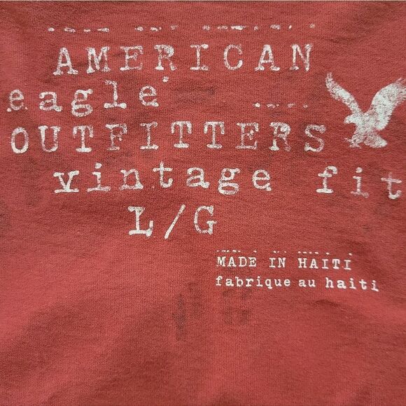 American Eagle Outfitters Men's Rust Vintage Fit Crew Long Sleeve Graphic Tee - Picture 2 of 13